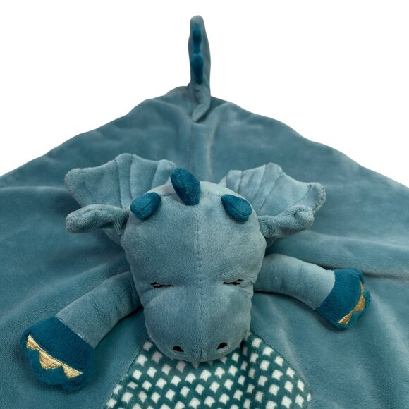 Demitri Dragon Snuggler Lovey Satin Trim Blanket Wings Fleece Plush Stuffed - Picture 3 of 11